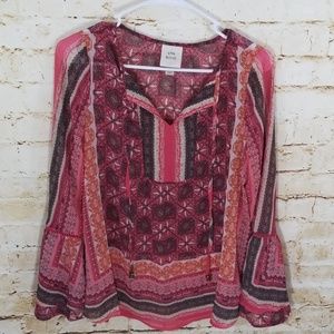 Knox Rose Blouse long Sleeve Flare Sleeve Size XS